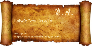Mahács Atala névjegykártya